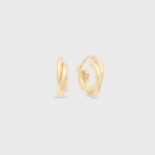 14k Gold Hoop Earrings in Stylish Design