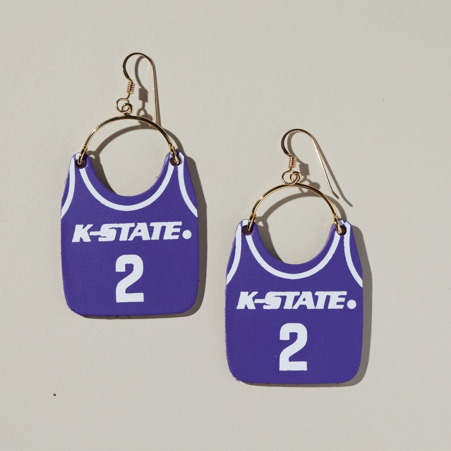 K-State Jersey Design Earrings in Suede