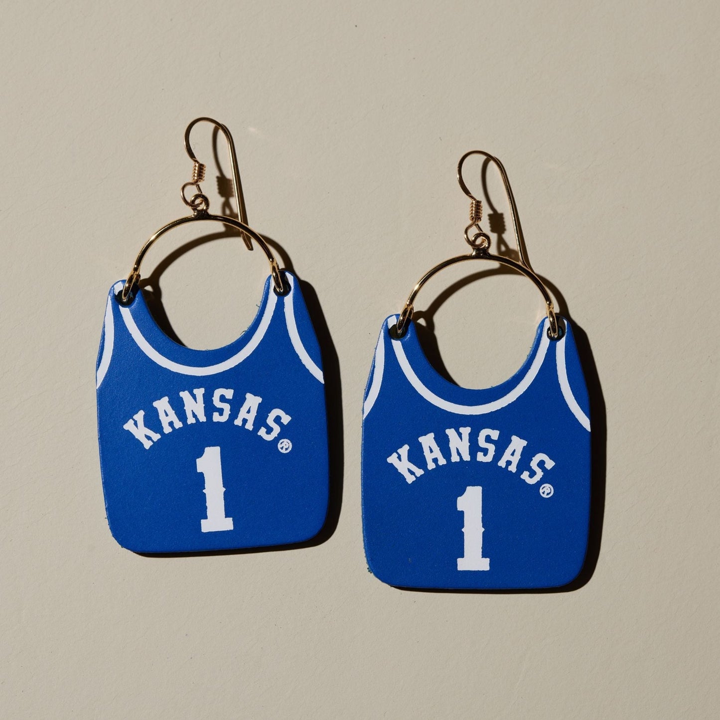 Jersey Style KU #1 Earrings in Silver