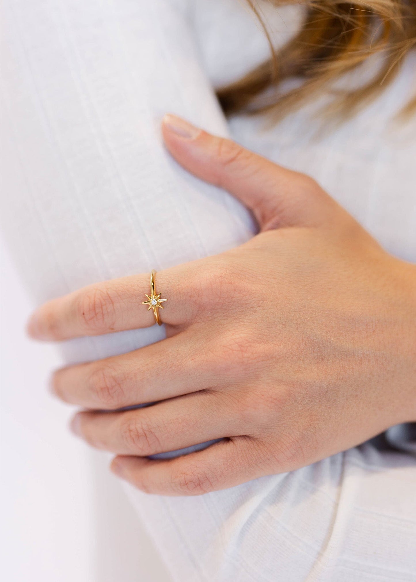 Simple Silver Star Design Ring