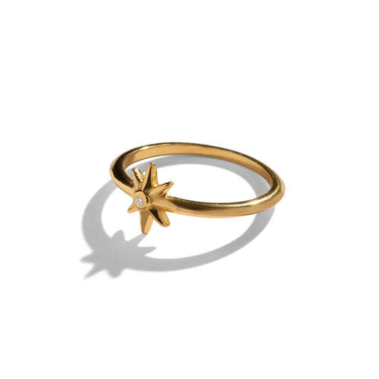 Simple Silver Star Design Ring