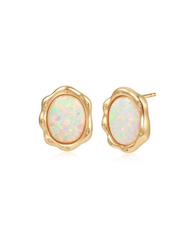 Opal Earrings with Palette Design