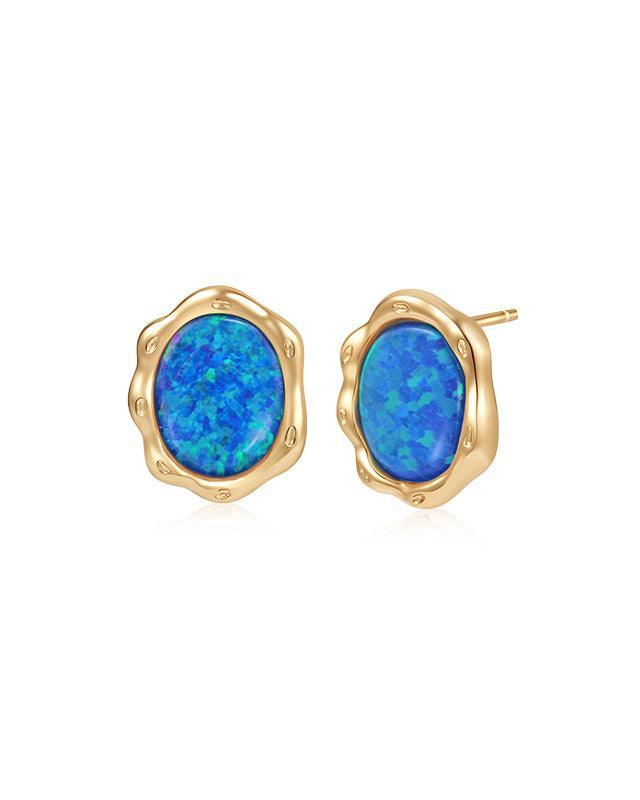 Opal Earrings with Palette Design