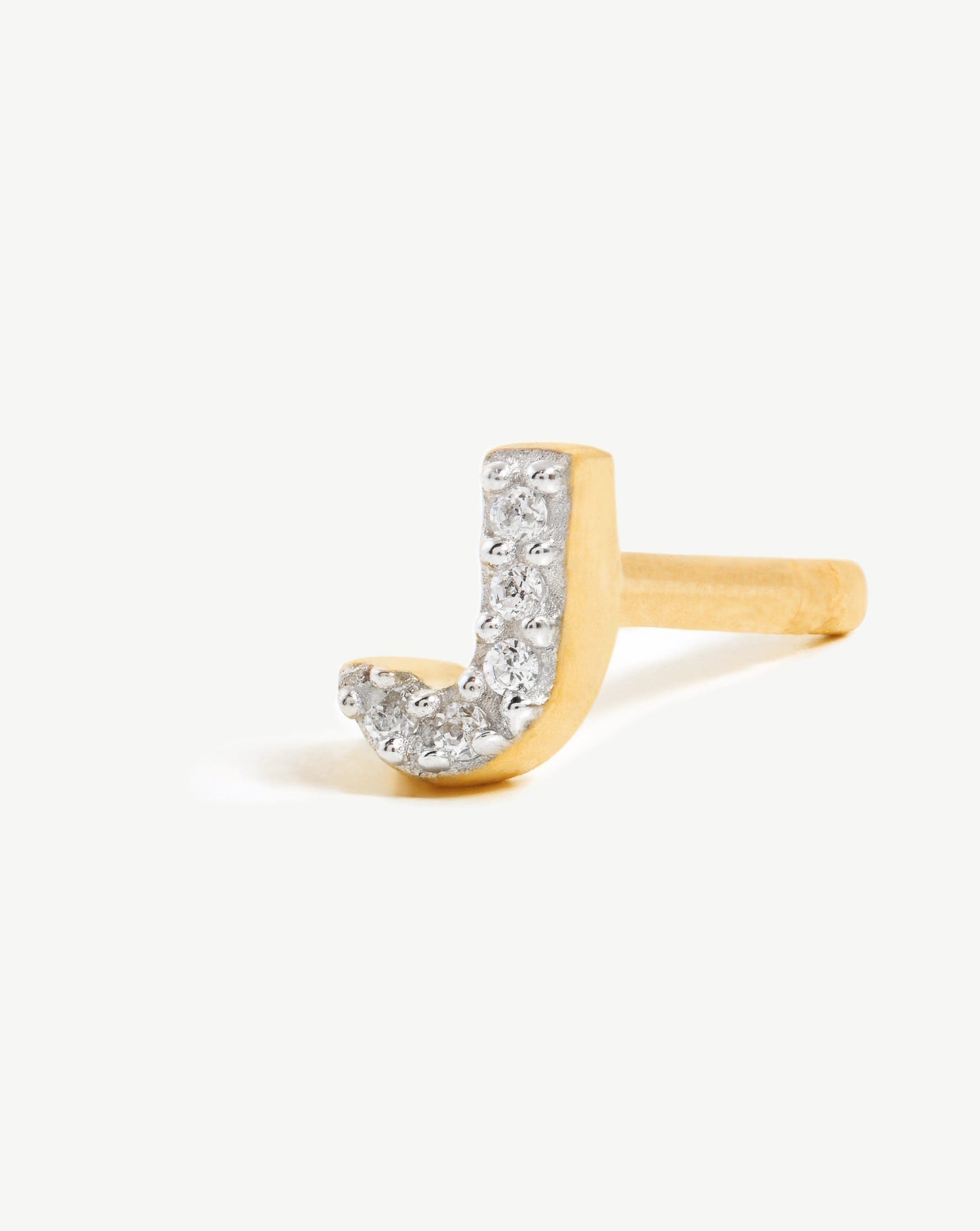 Initial J Single Stud Earring in 18k Gold Vermeil