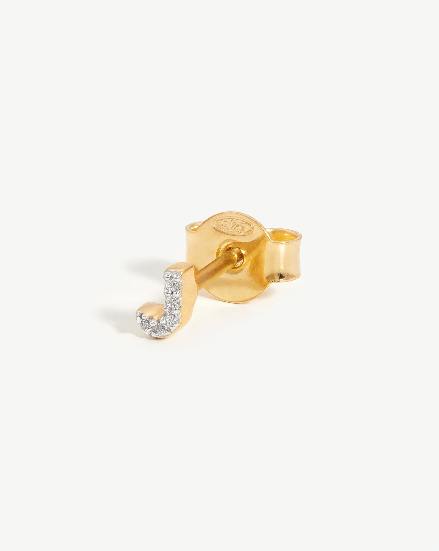 Initial J Single Stud Earring in 18k Gold Vermeil