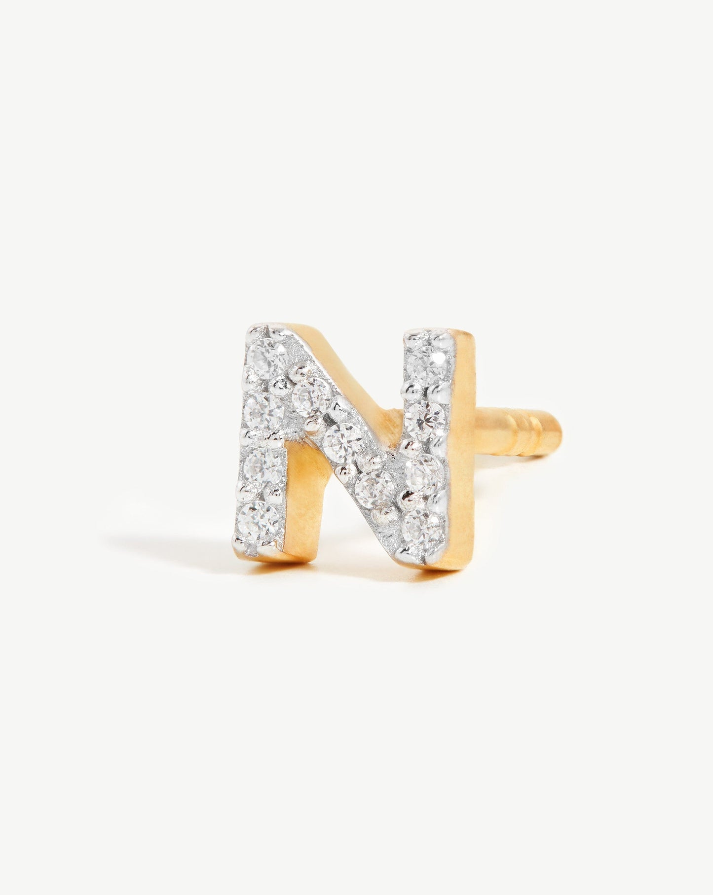 Initial Single Stud Earring in 18k Gold Vermeil 3