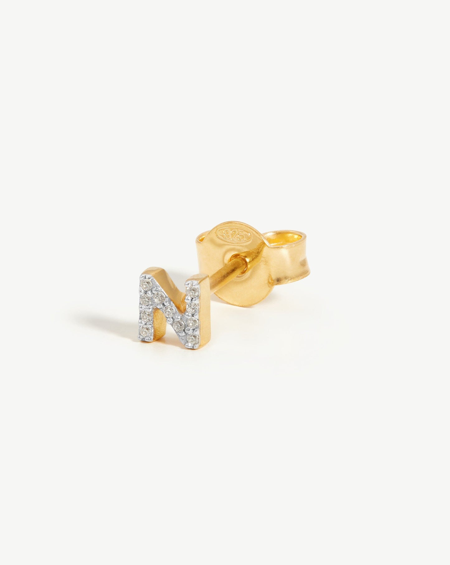 Initial Single Stud Earring in 18k Gold Vermeil 3