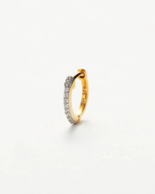 Huggie Earring in 18k Gold Vermeil and Cubic Zirconia