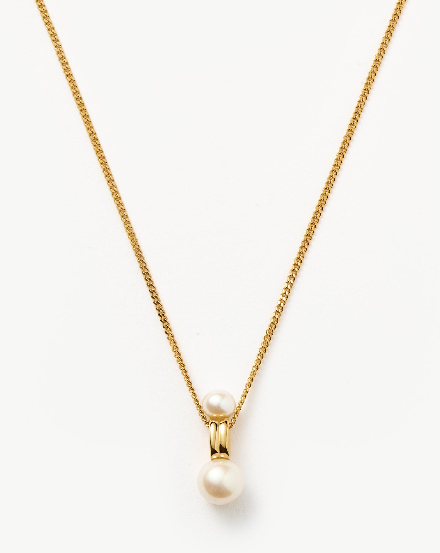 Gold Plated Pearl Ridge Pendant Necklace