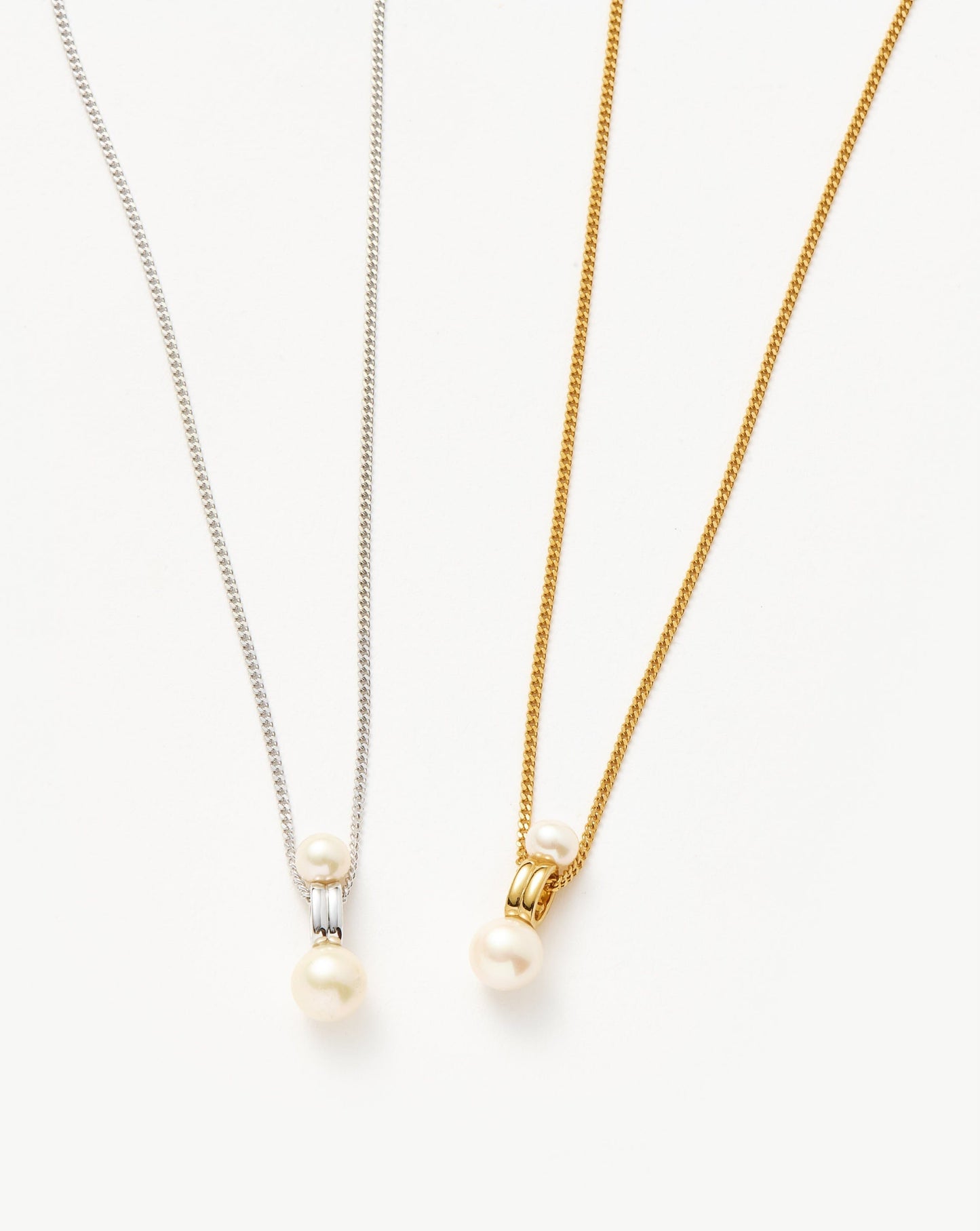 Gold Plated Pearl Ridge Pendant Necklace