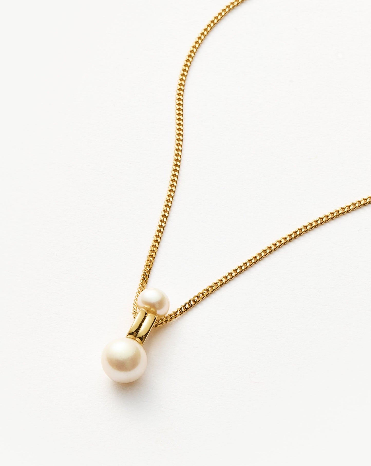 Gold Plated Pearl Ridge Pendant Necklace