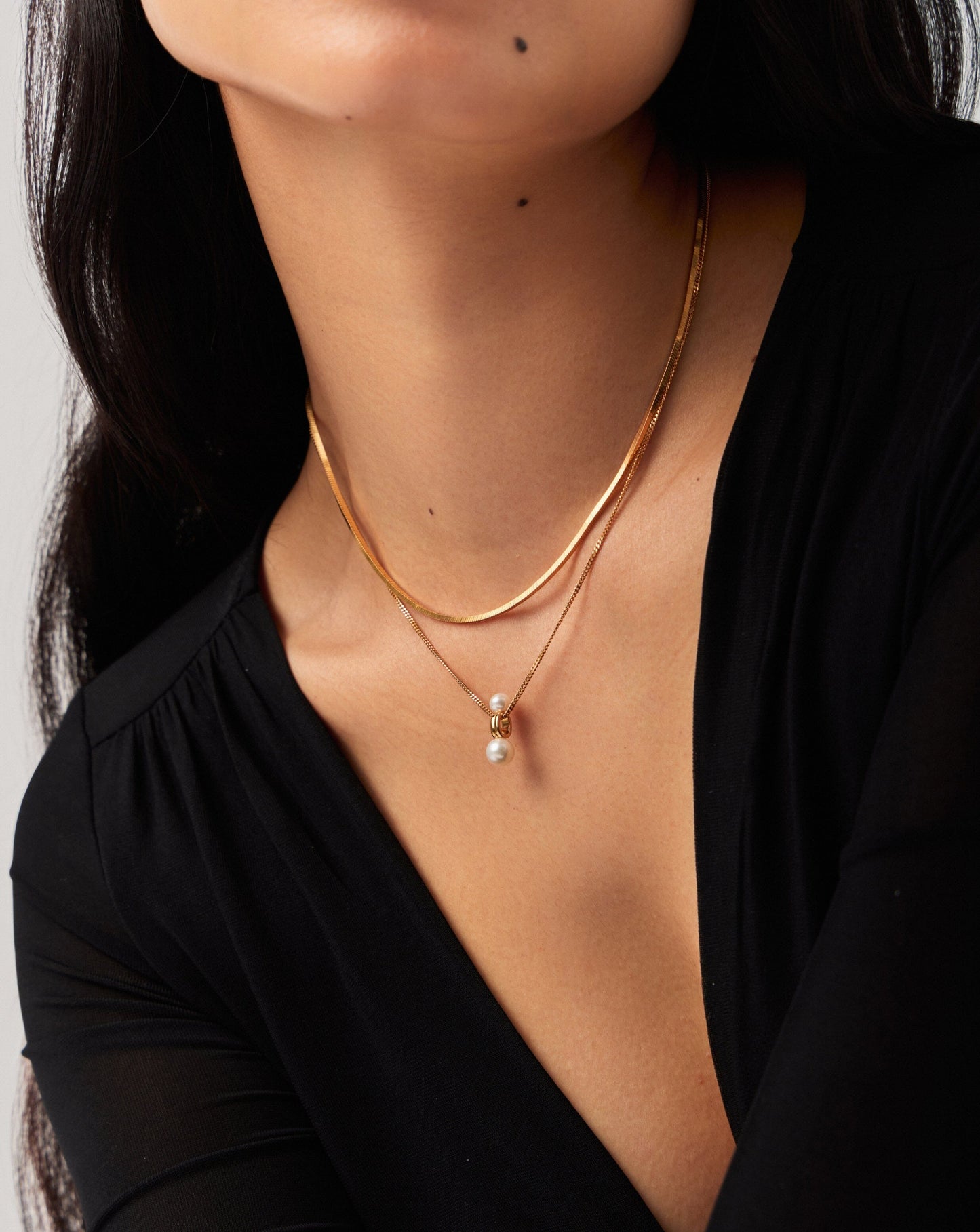 Gold Plated Pearl Ridge Pendant Necklace