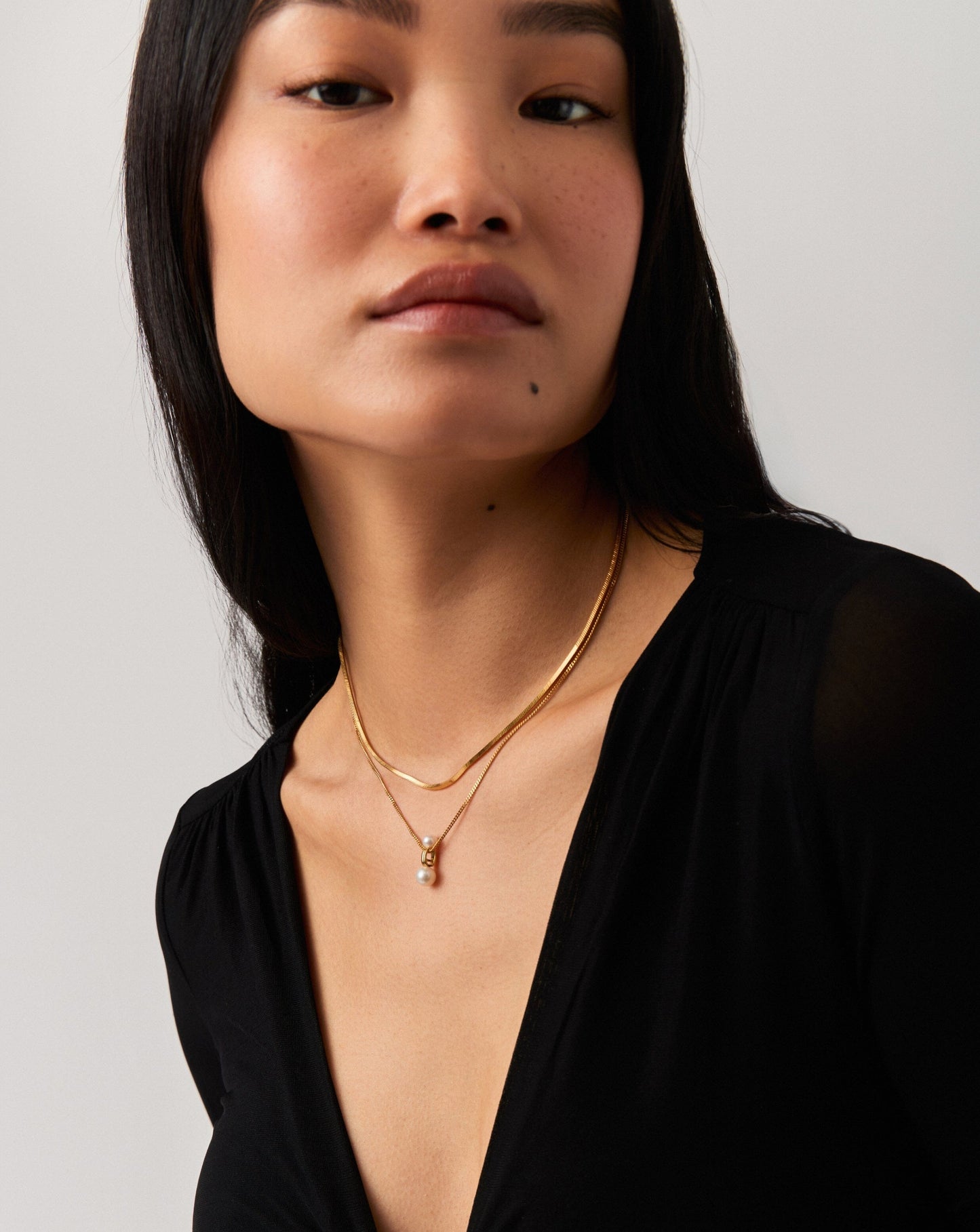 Gold Plated Pearl Ridge Pendant Necklace