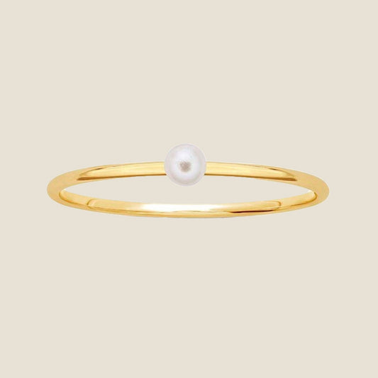 Elegant Pearl Stacking Ring in Silver