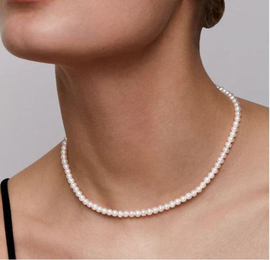 Delicate Baby Pearl Necklace in 3-4mm Size