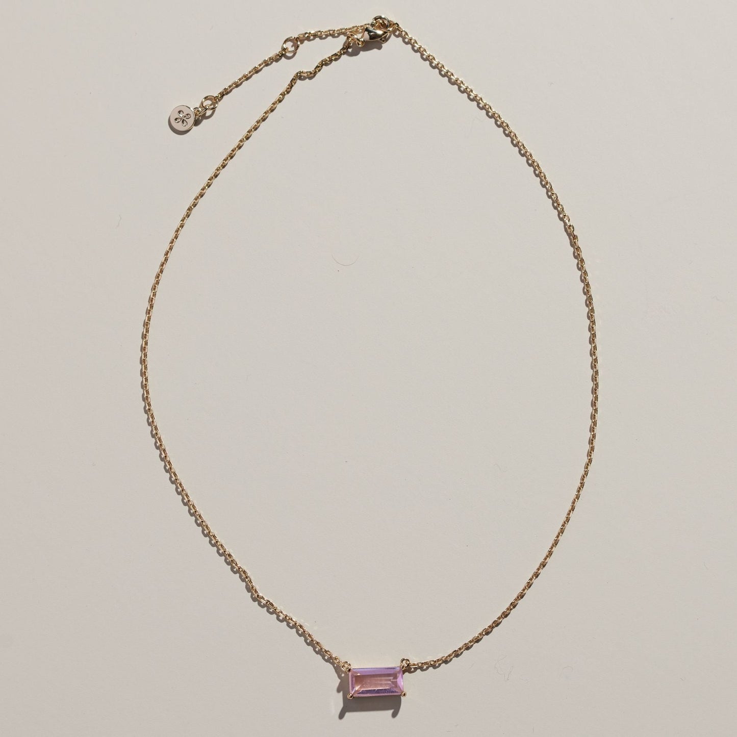 Pink Baguette Stone Jewelry Necklace