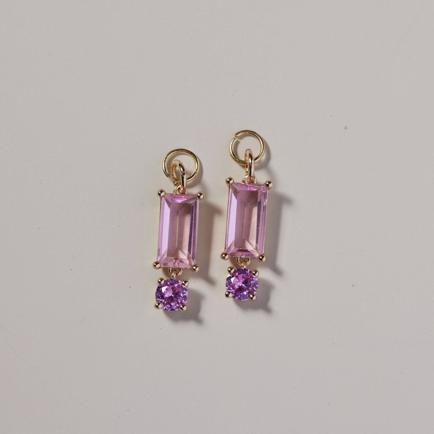 Pink Crystal Baguette Charm Accessories