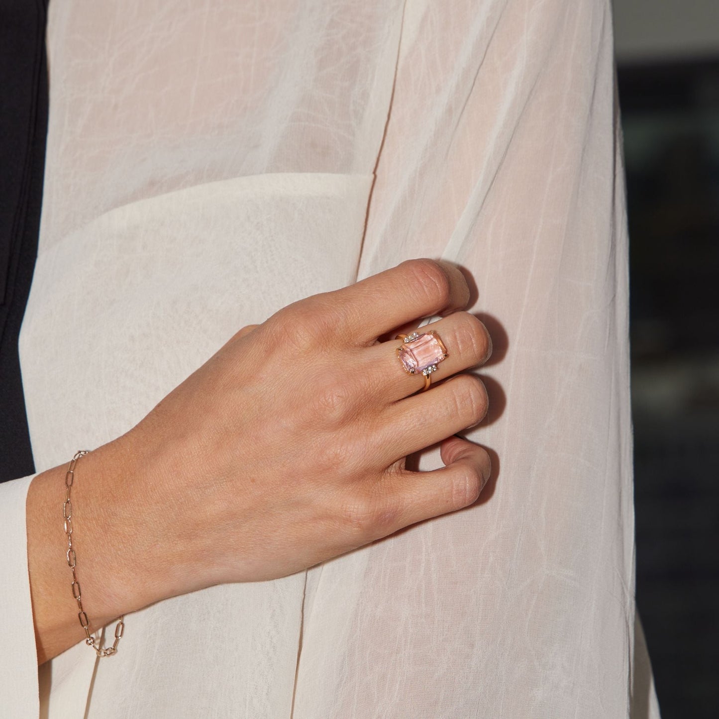 Pink Statement Ring with Unique Design