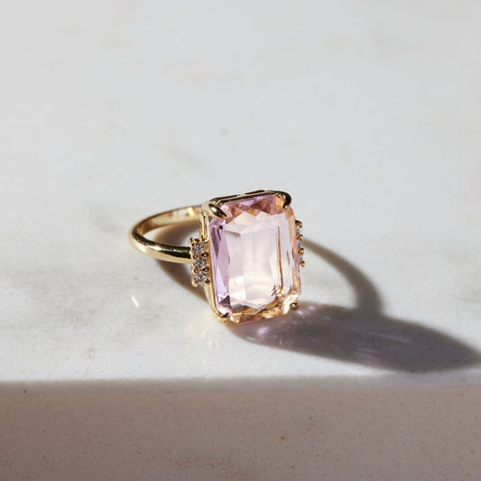 Pink Statement Ring with Unique Design