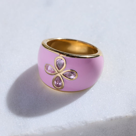 Pink Nickel Cigar Ring in Elegant Design