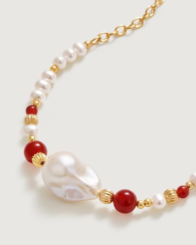 Baroque Pearl Bracelet with Pomegranate Design