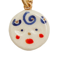 Porcelain Disc Charm Pendant Necklace