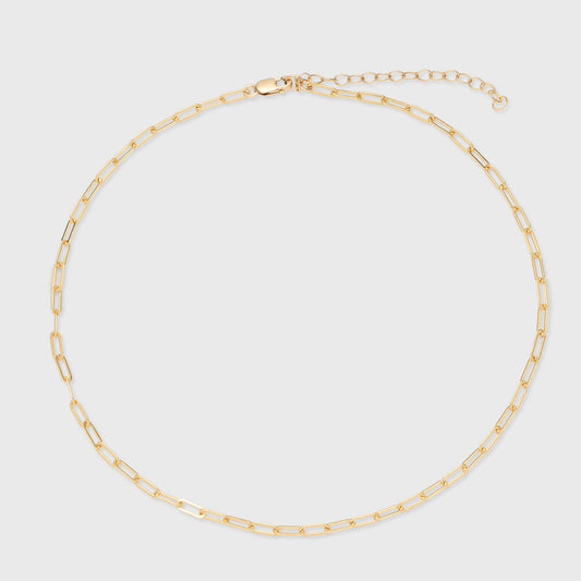 Stylish Paperclip Choker Necklace in Silver