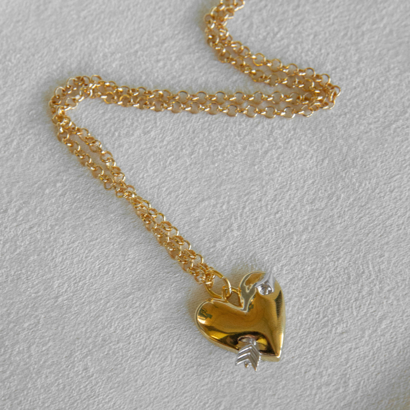 Heart and Arrow Pendant Necklace