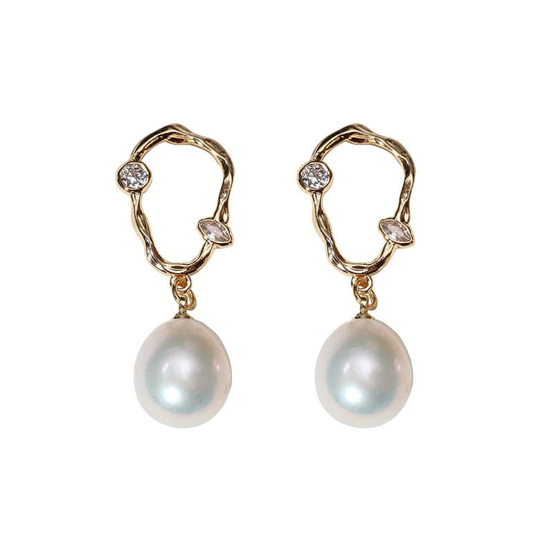 Unique Irregular Pearl Drop Earrings Design