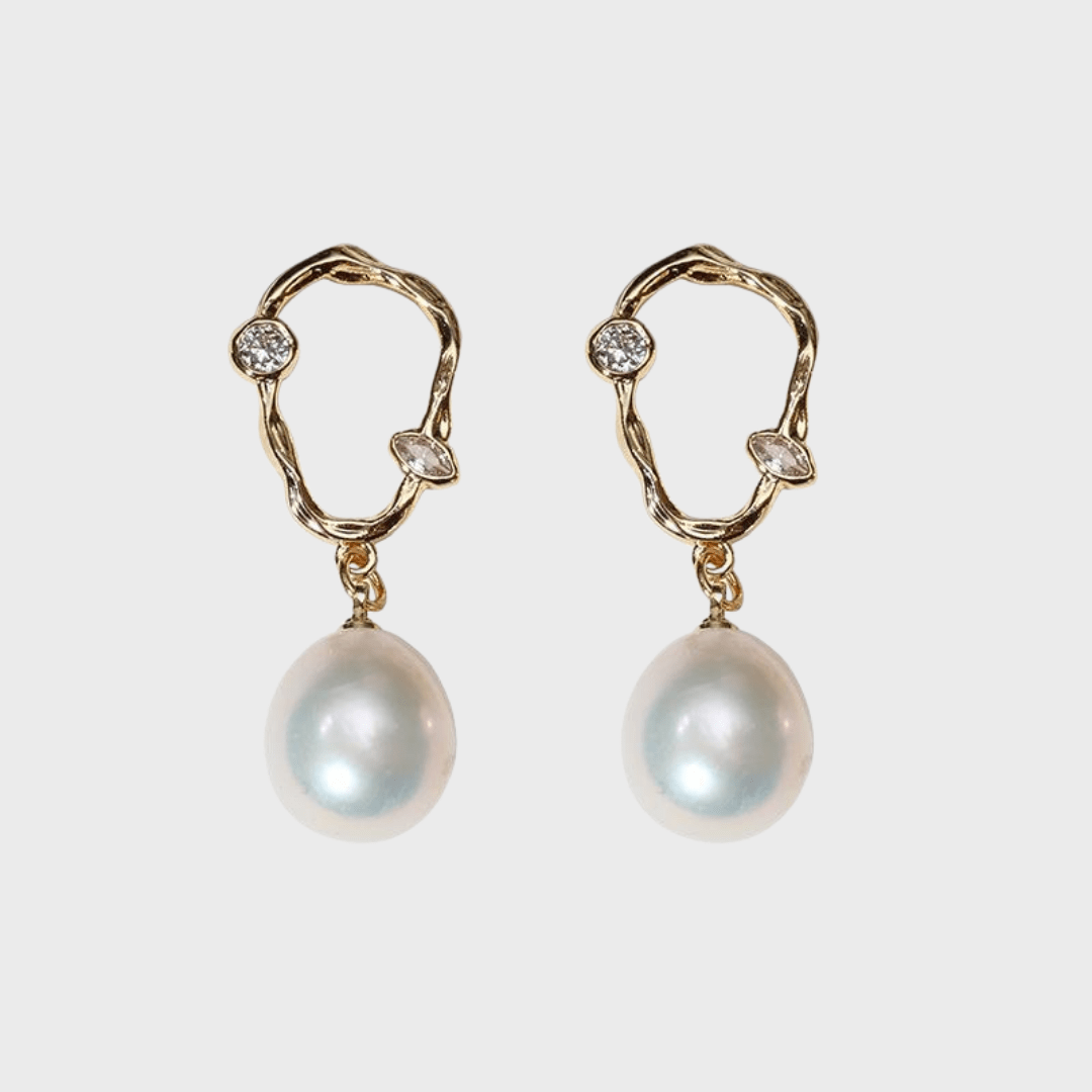 Unique Irregular Pearl Drop Earrings Design