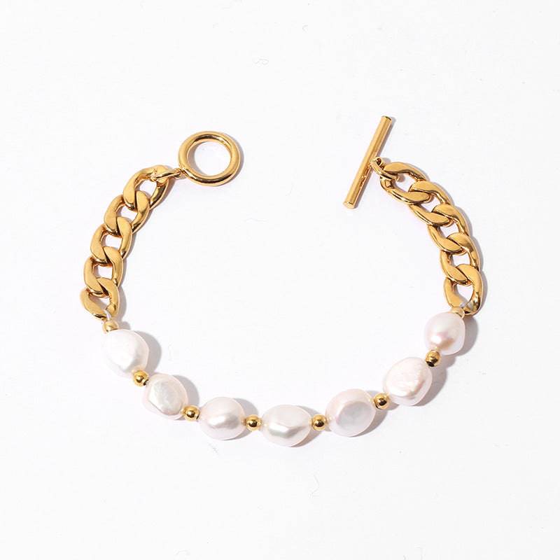 Gold Baroque Pearl Bracelet for Elegant Style