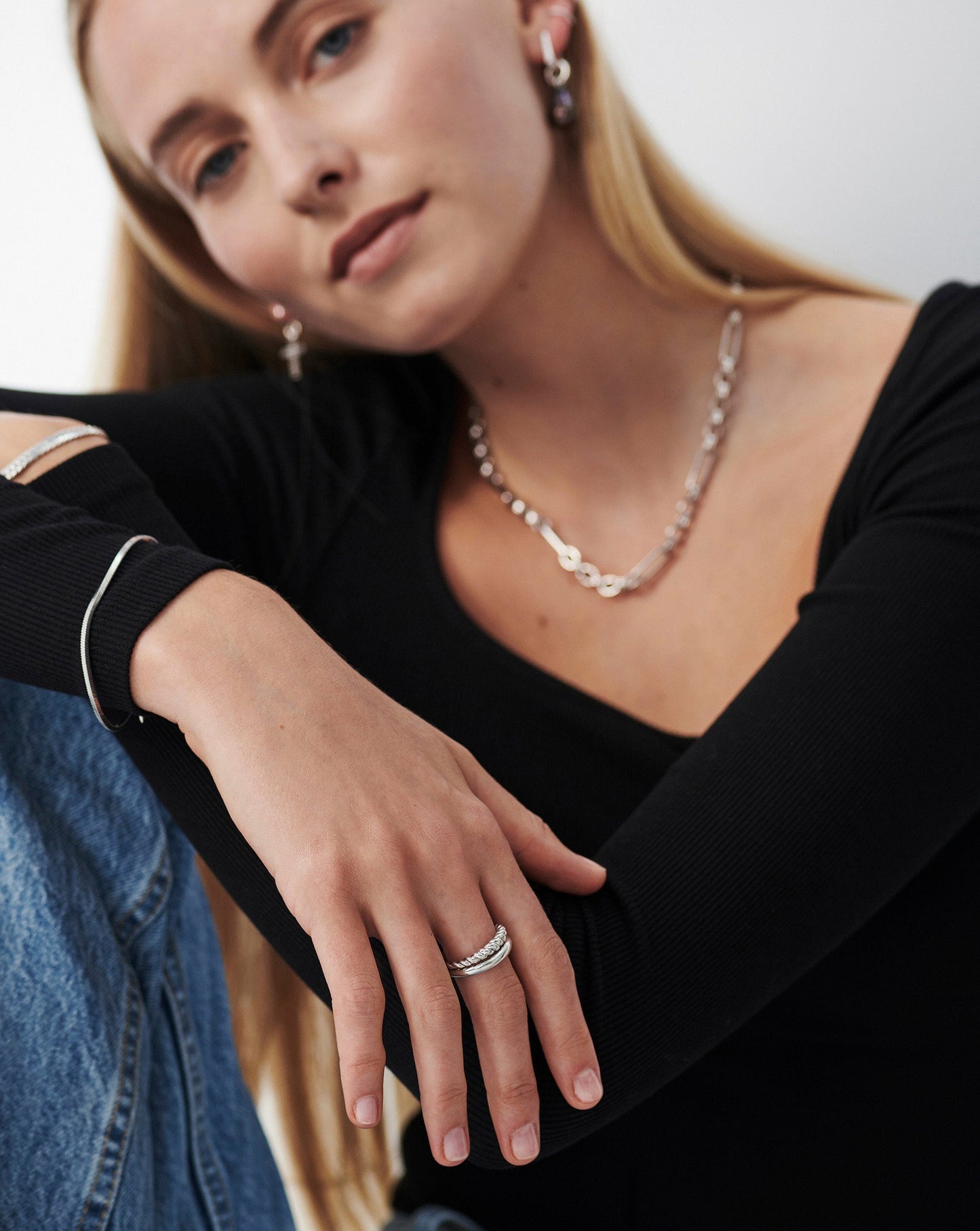 Sterling Silver Radial Design Ring