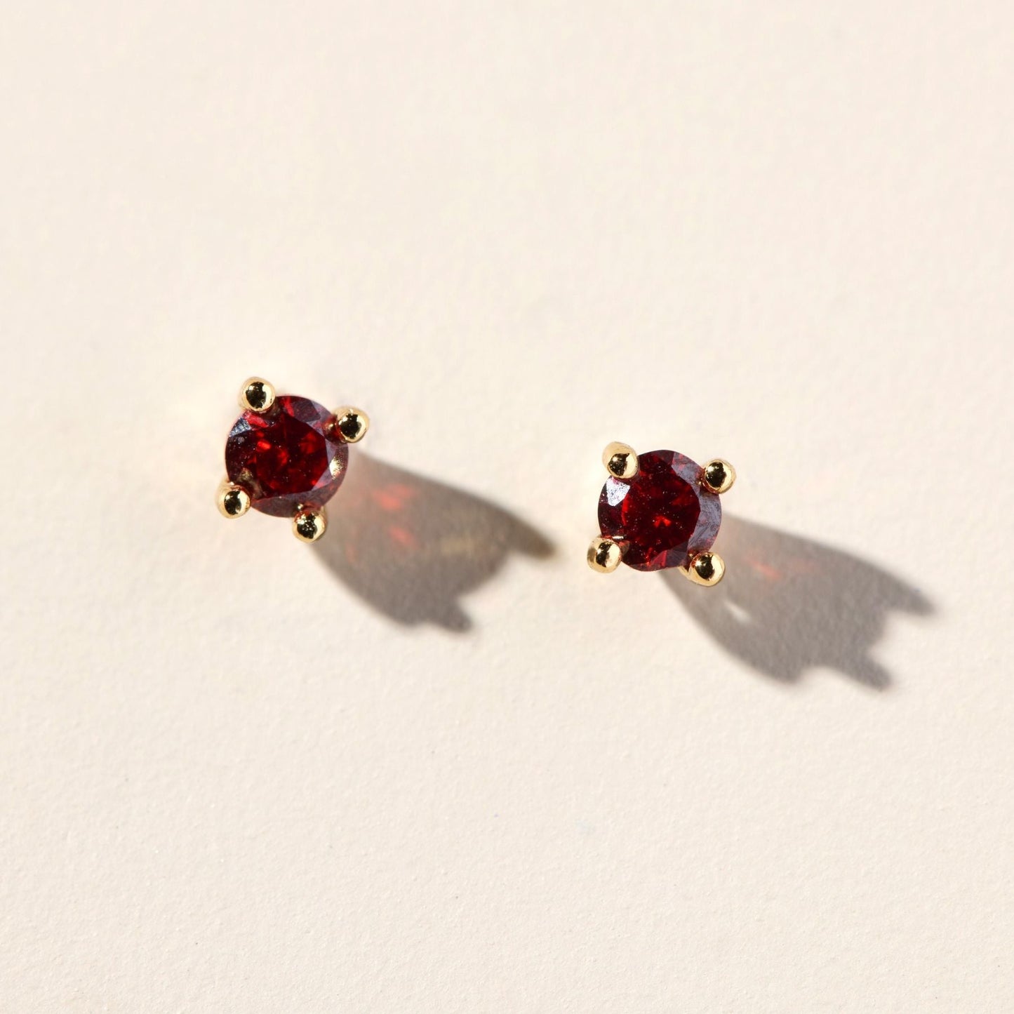 Red Crystal Stud Earrings for Elegant Style