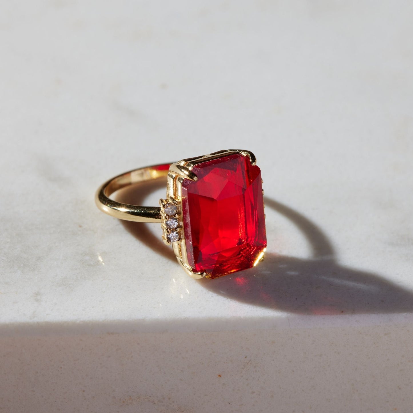 Bold Red Statement Ring in Elegant Design