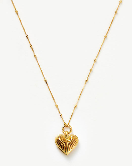 Gold Plated Heart Charm Pendant Necklace