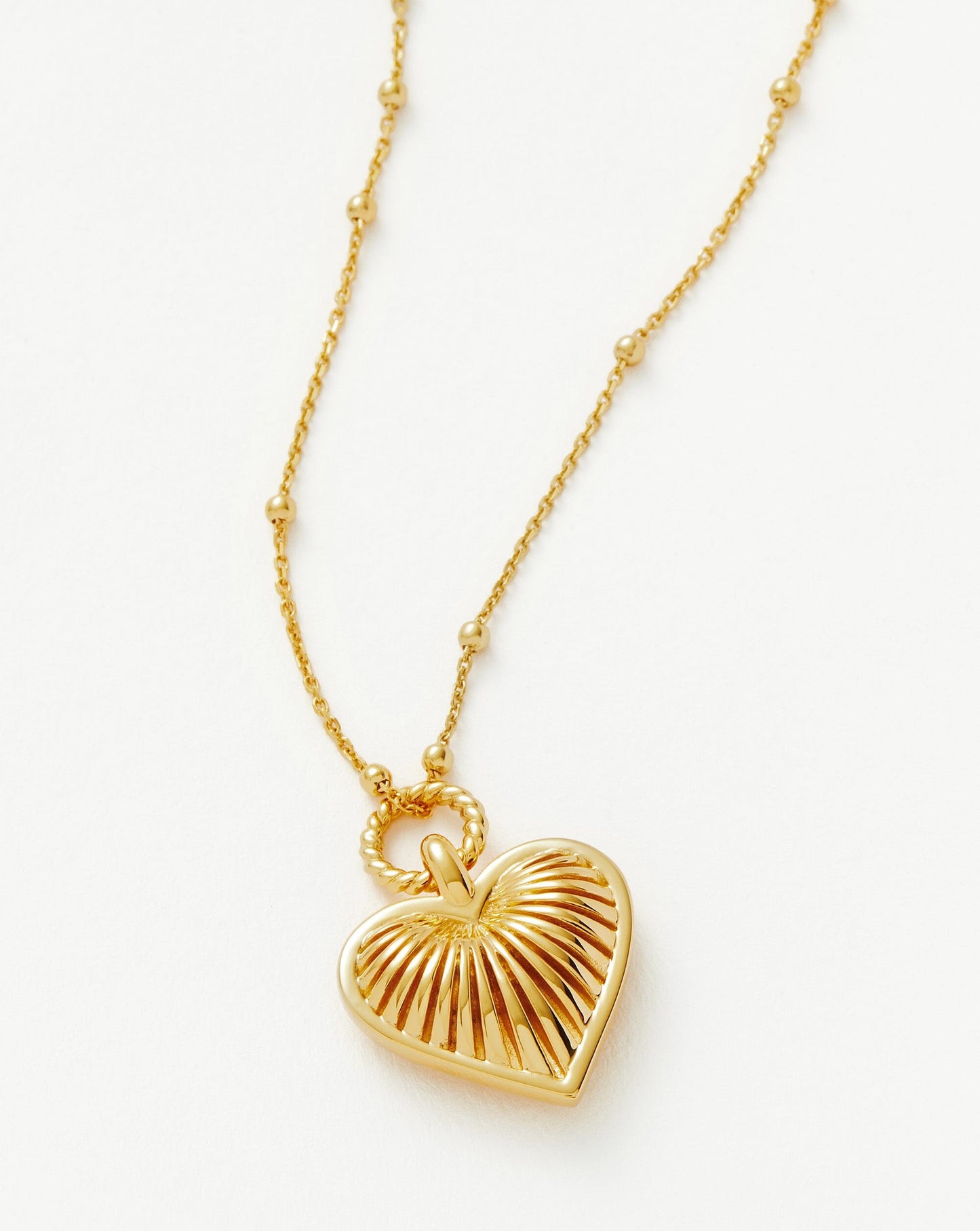 Gold Plated Heart Charm Pendant Necklace