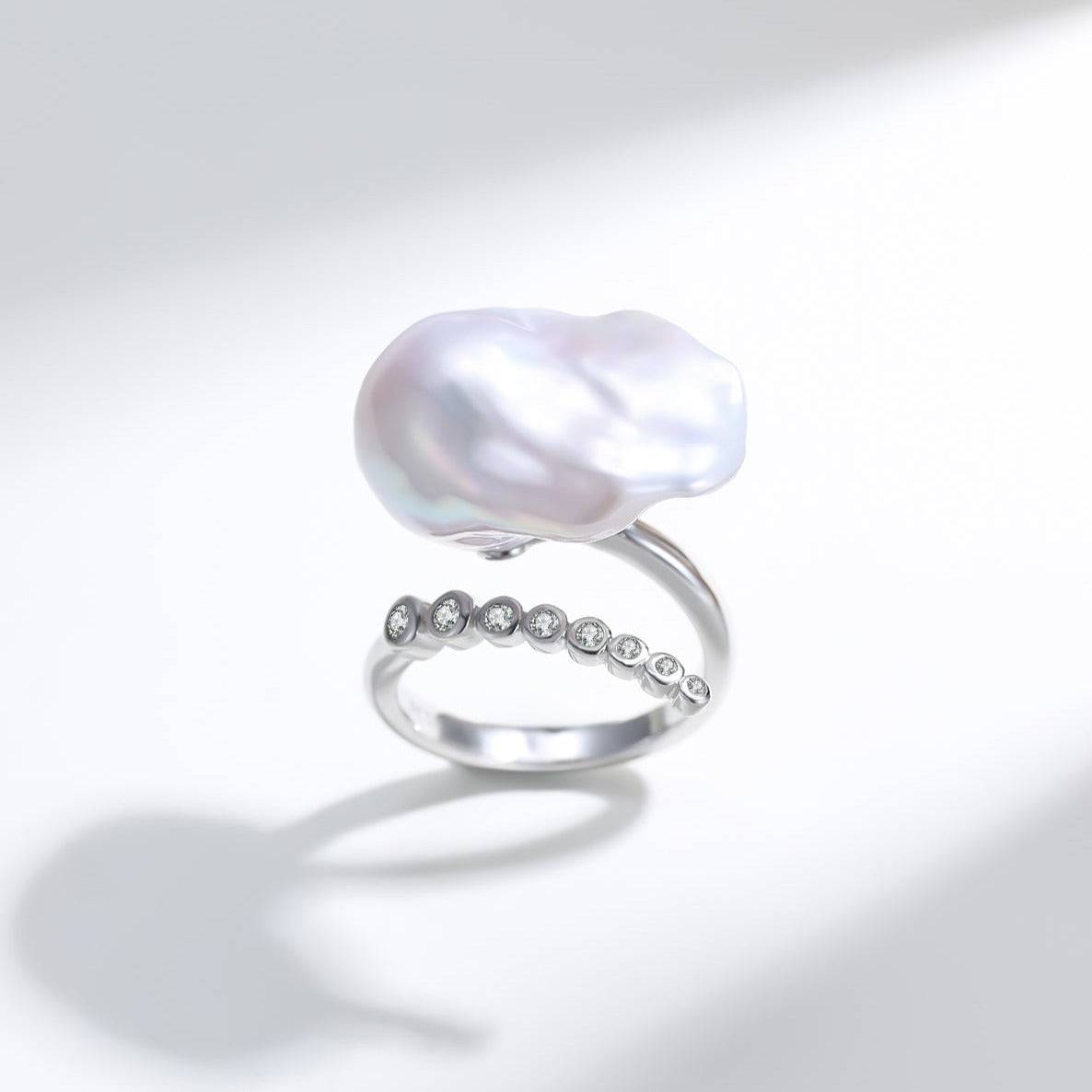 Bold Baroque Freshwater Pearl Ring Design