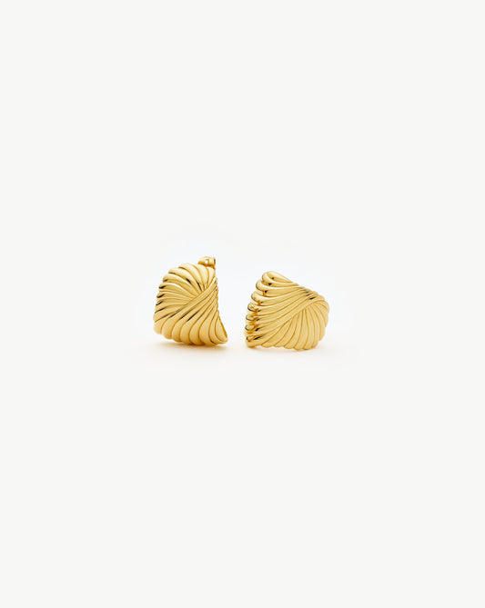 Ripple Design 18k Gold Plated Stud Earrings