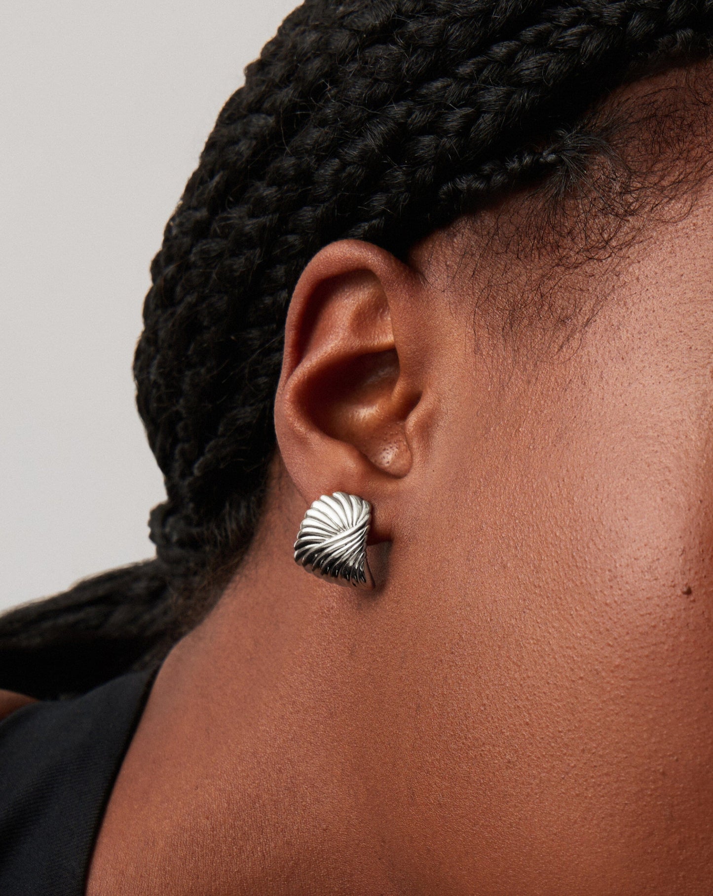 Silver Plated Ripple Stud Earrings