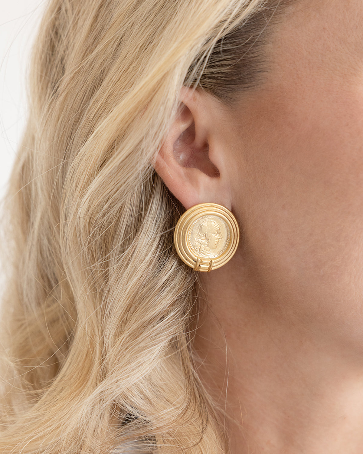 Coin Stud Earrings in Classic Design