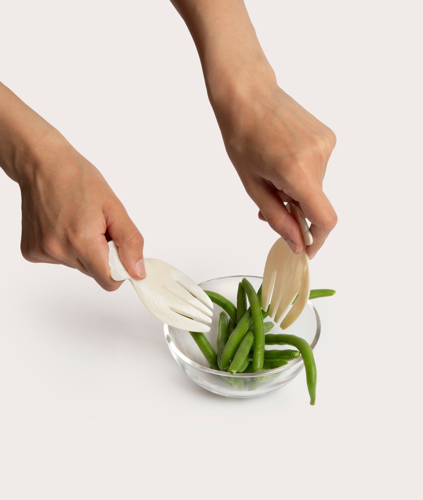 Mother of Pearl Salad Hands Serving Utensils