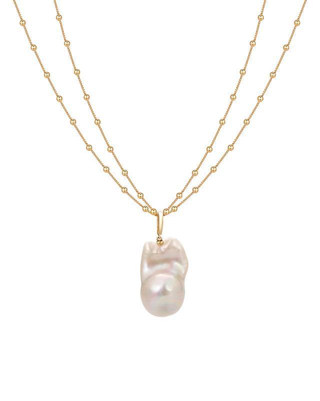 Baroque Pearl Necklace with Satin Ribbon