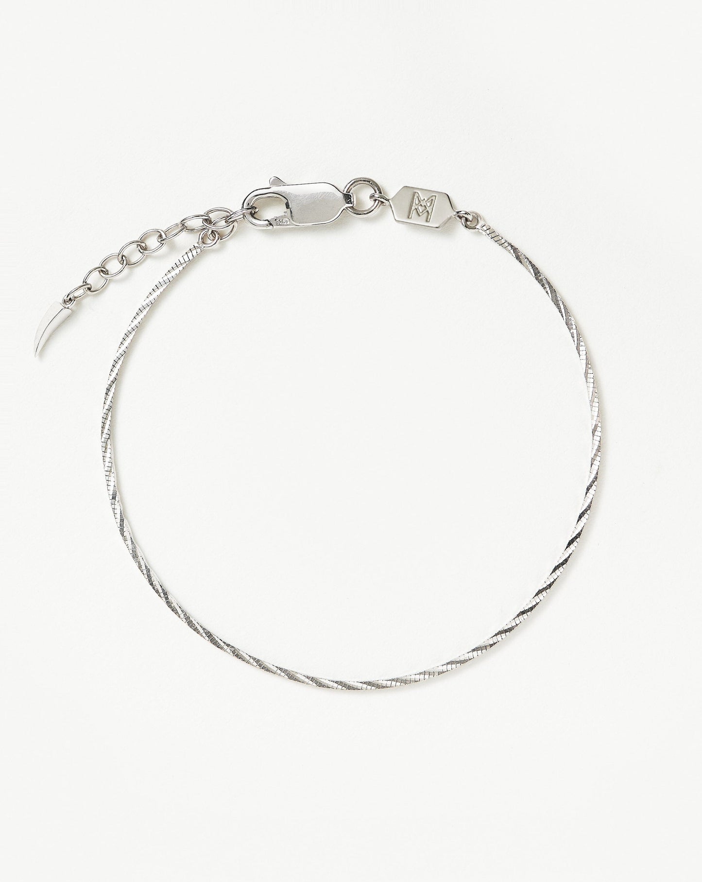 Asymmetric Square Snake Chain Bracelet in Silver