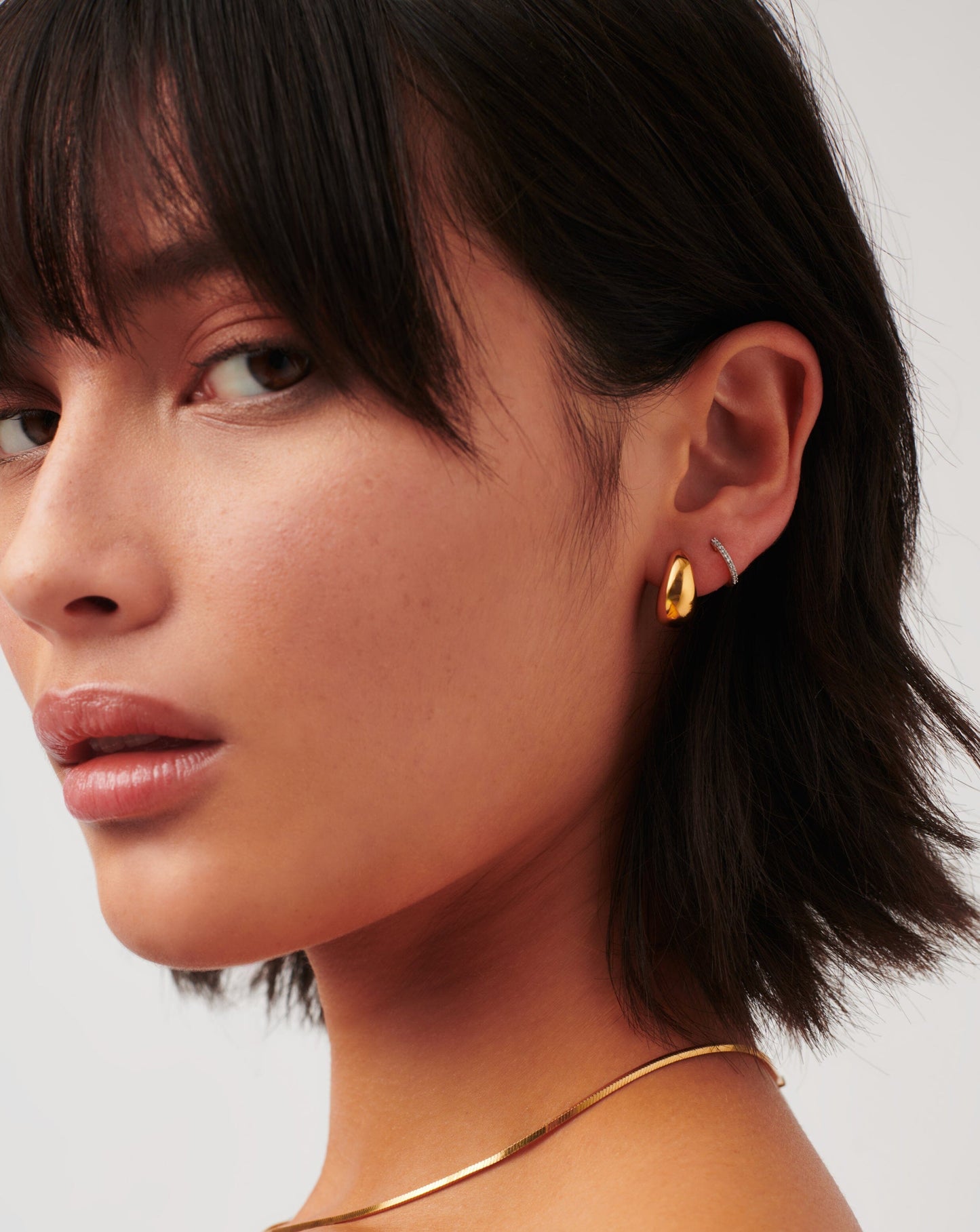 Mini Dome Hoop Earrings for Everyday Wear