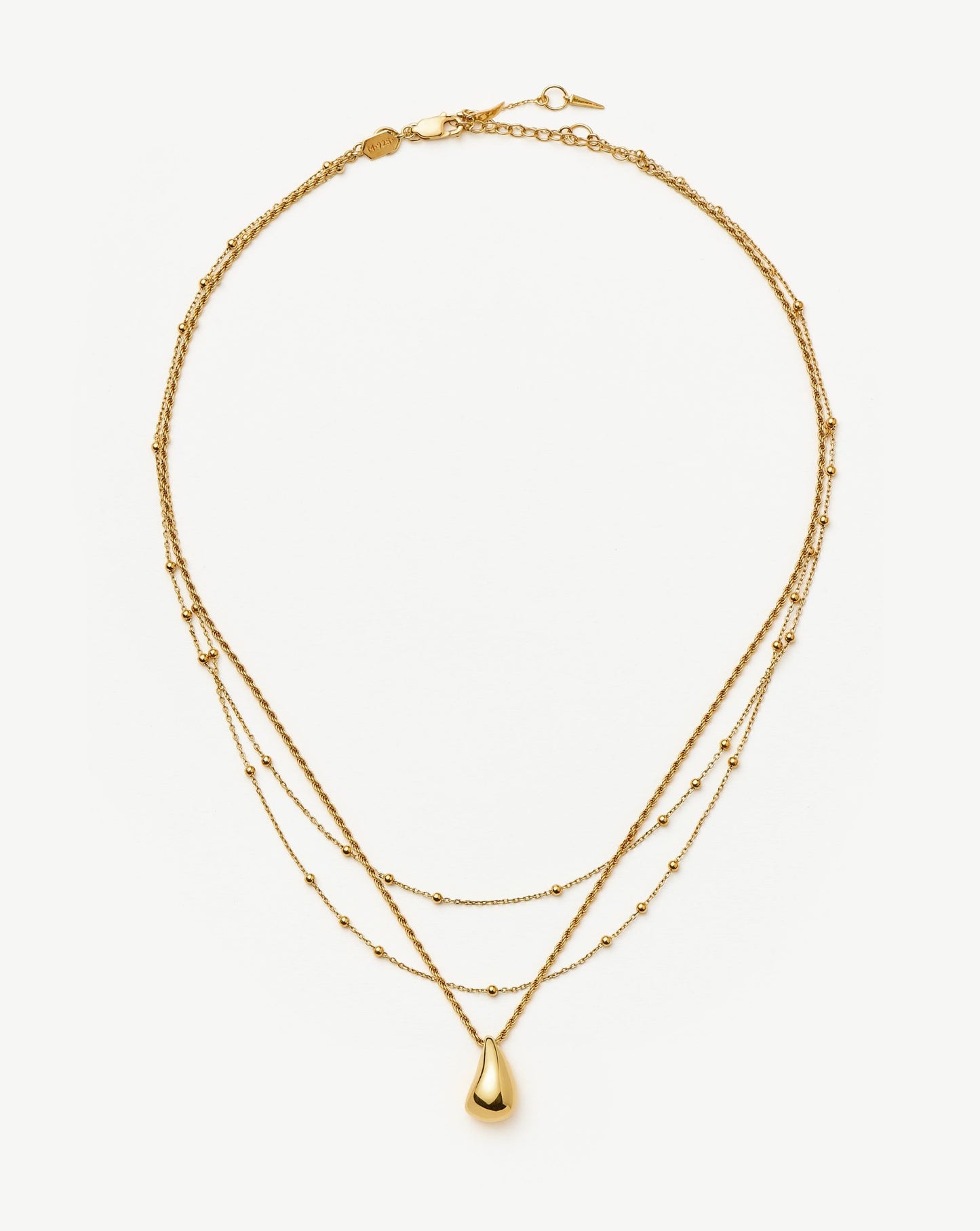 Double Droplet Pendant Necklace in 18k Gold Vermeil