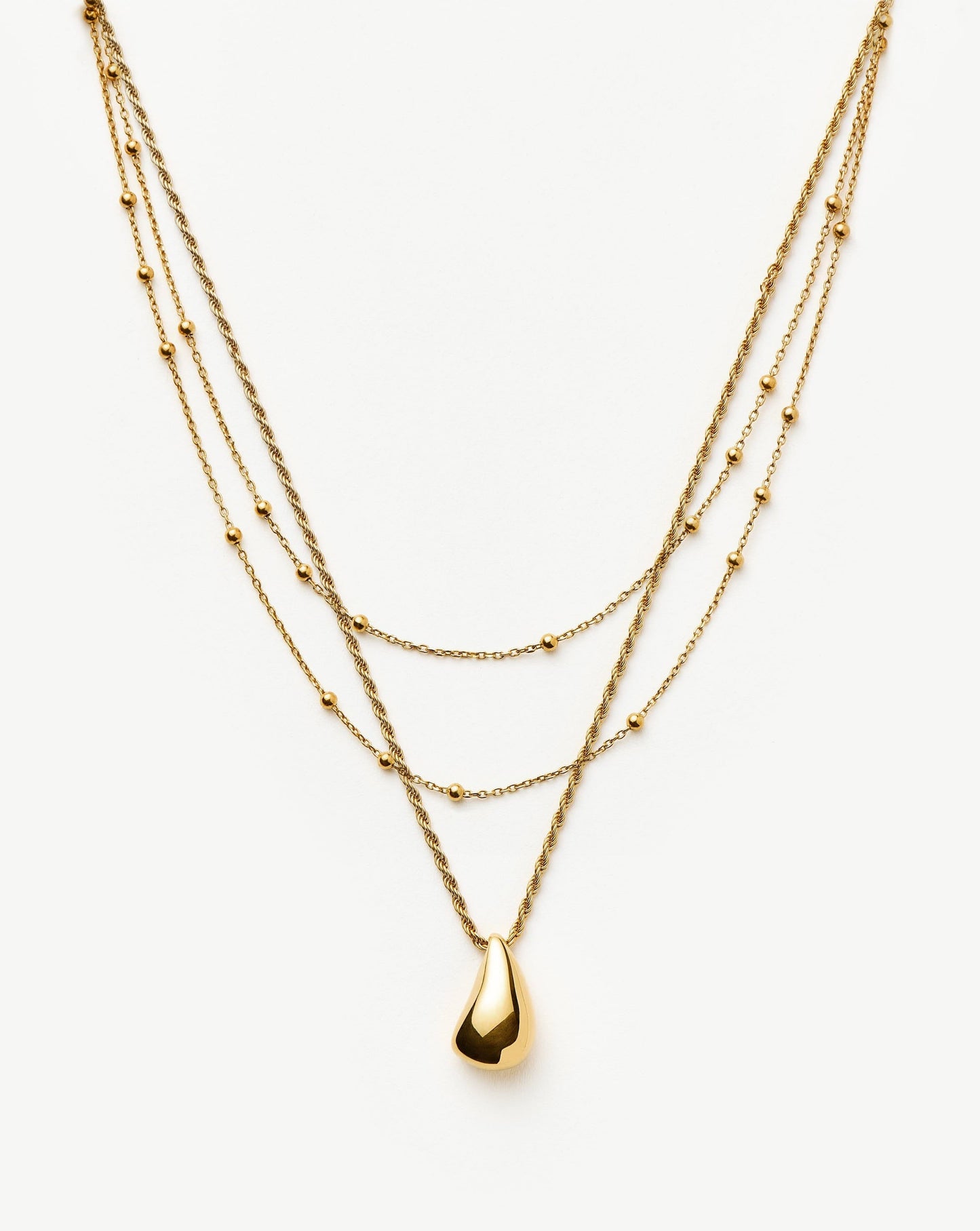 Double Droplet Pendant Necklace in 18k Gold Vermeil