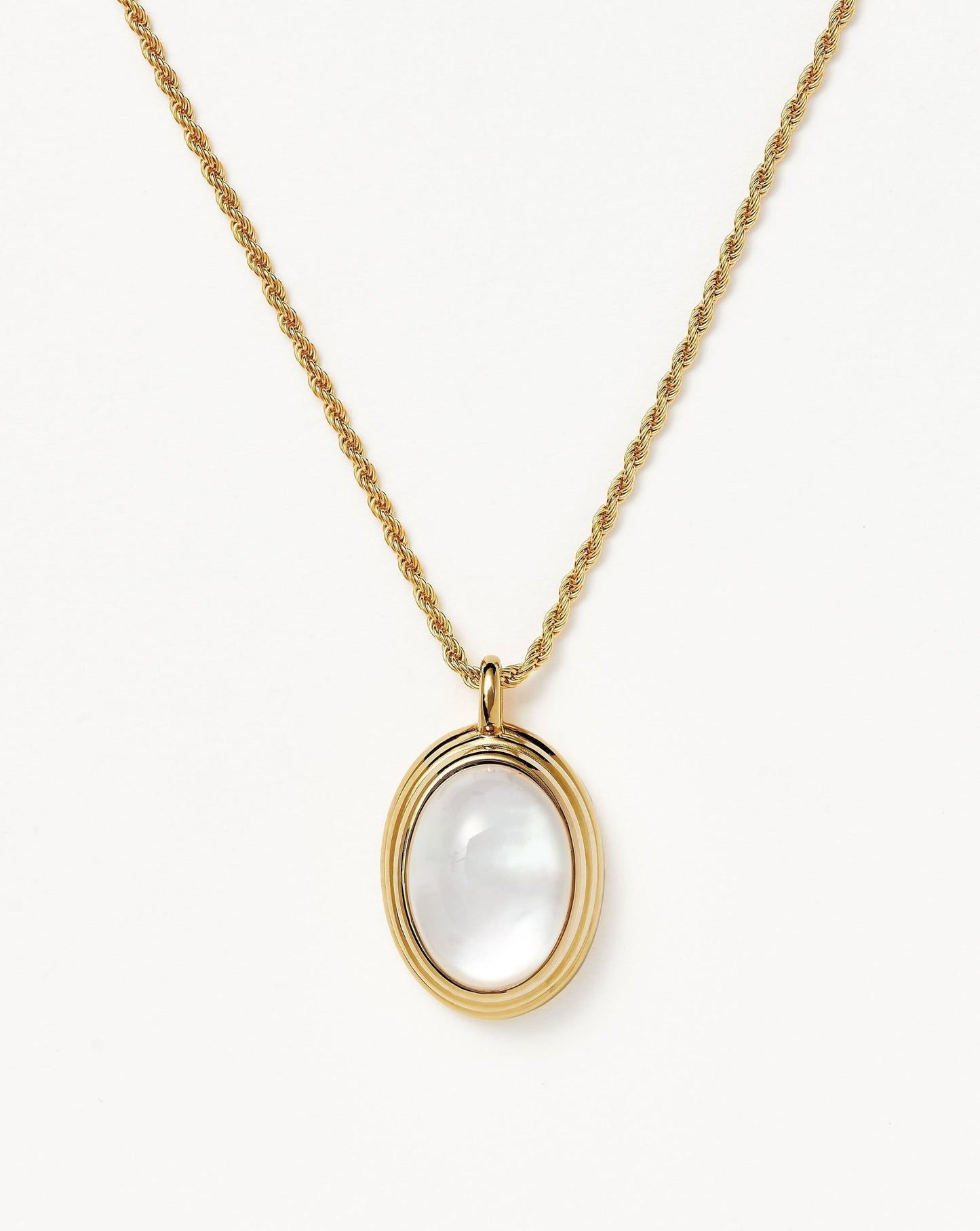 Oval Gemstone Pendant Necklace in Silver 1