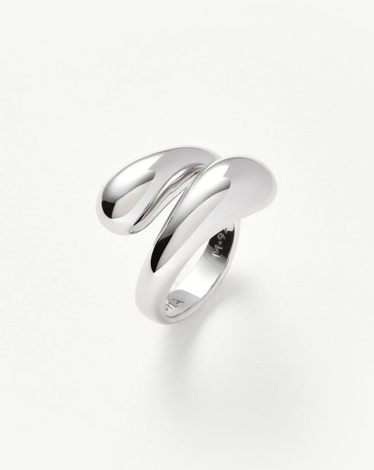 Sculptural Crossover Ring in Sterling Silver