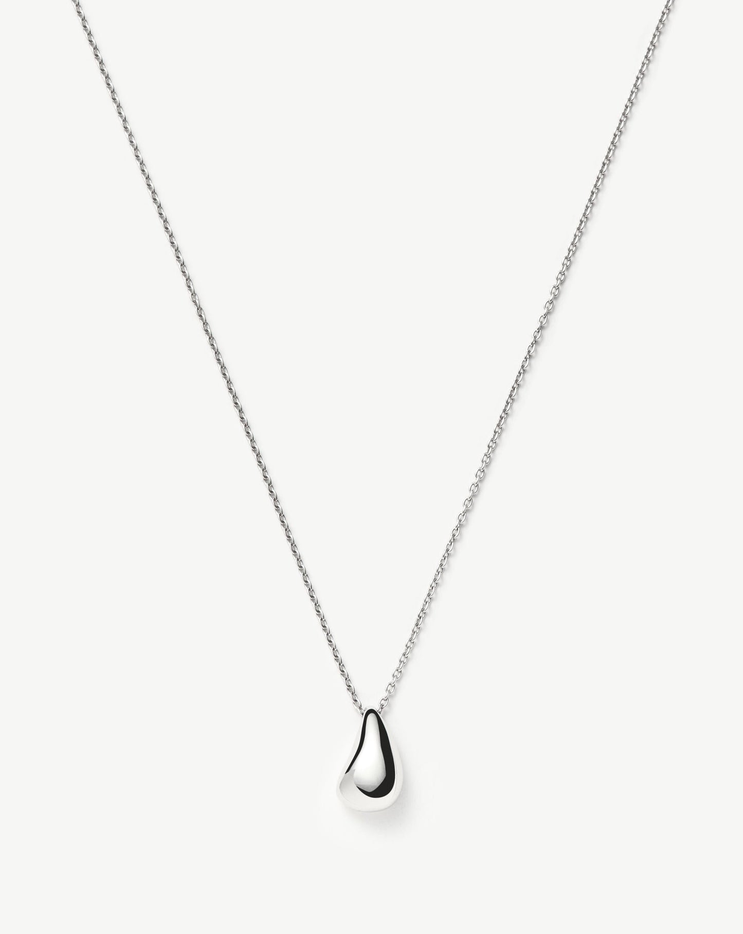 Sculptural Droplet Pendant Necklace in Sterling Silver