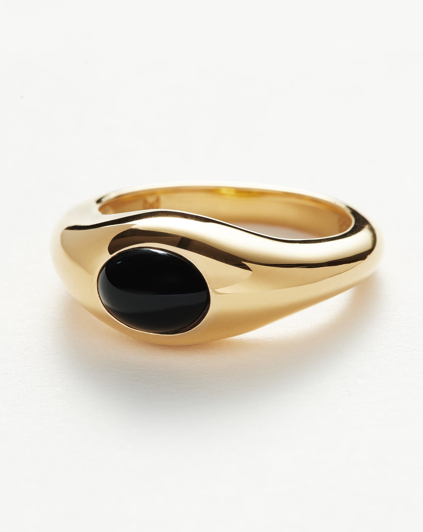 Sculptural Gemstone Stacking Ring in Gold Vermeil and Onyx